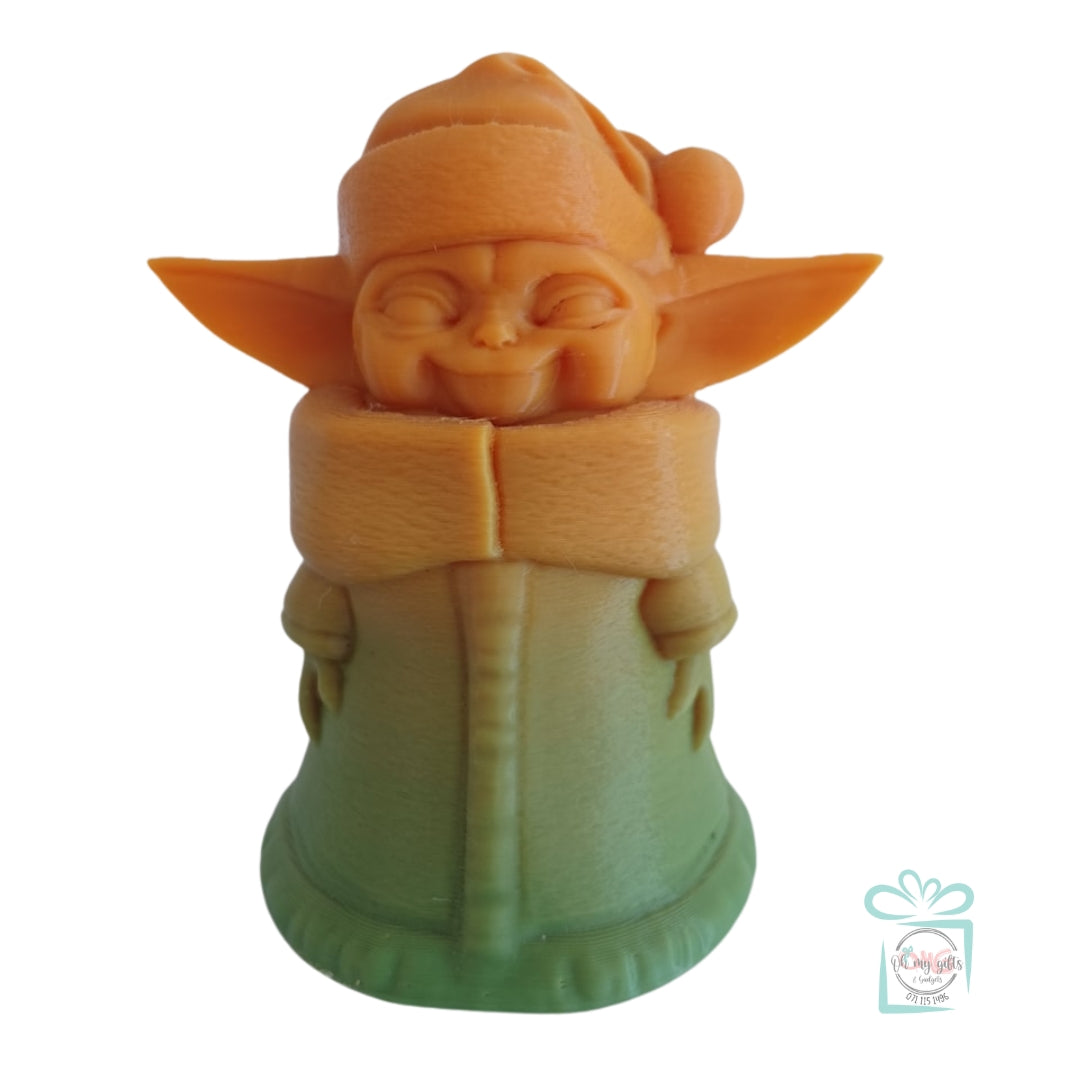 3D Printed Ombre Baby Yoda With Christmas Hat