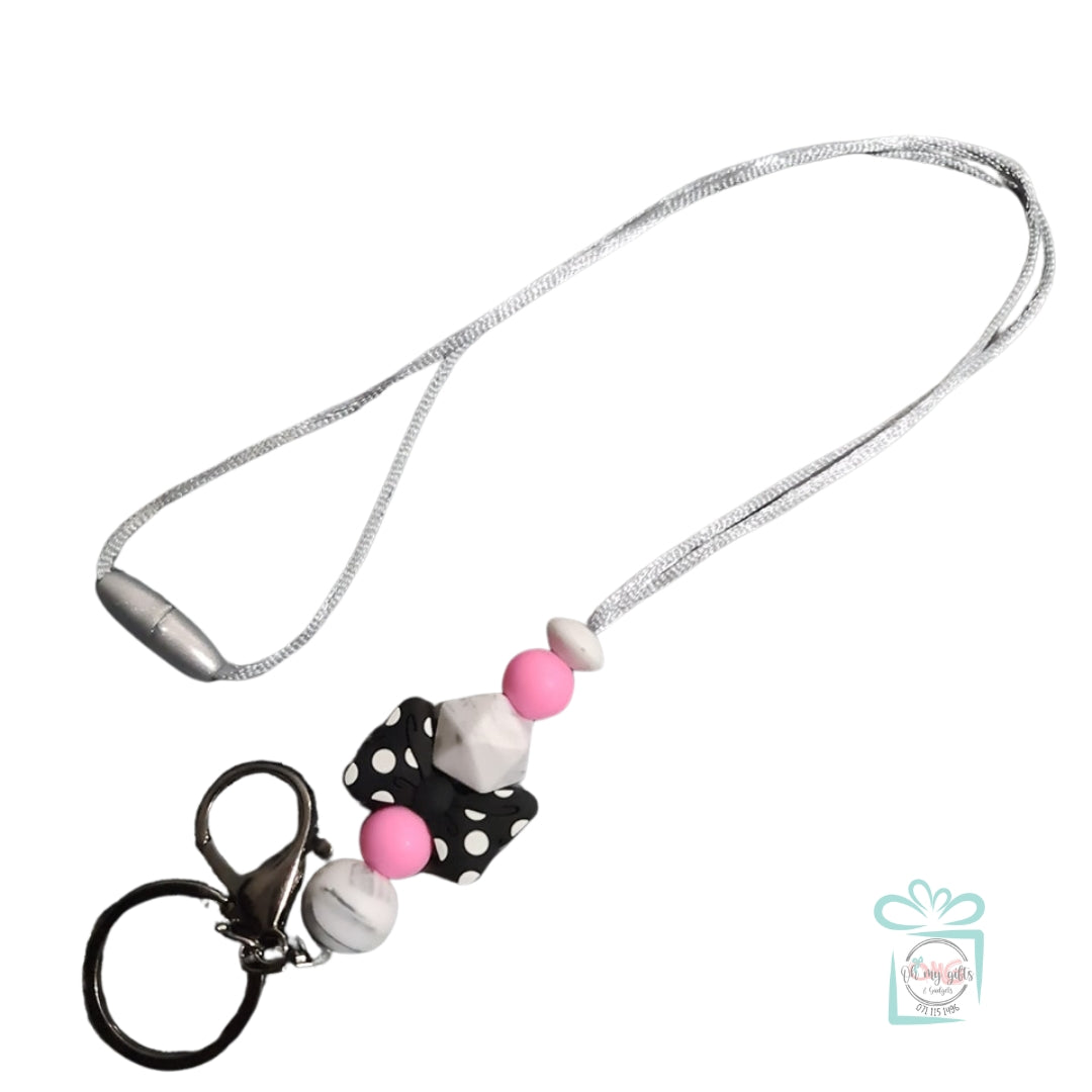 Silicone Beaded Lanyard - Bow