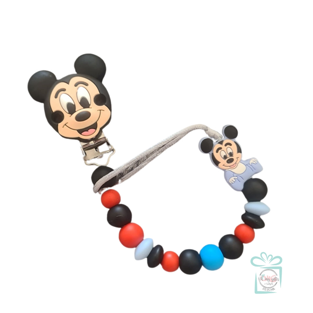 Silicone Beaded Mickey Mouse Dummy Clip