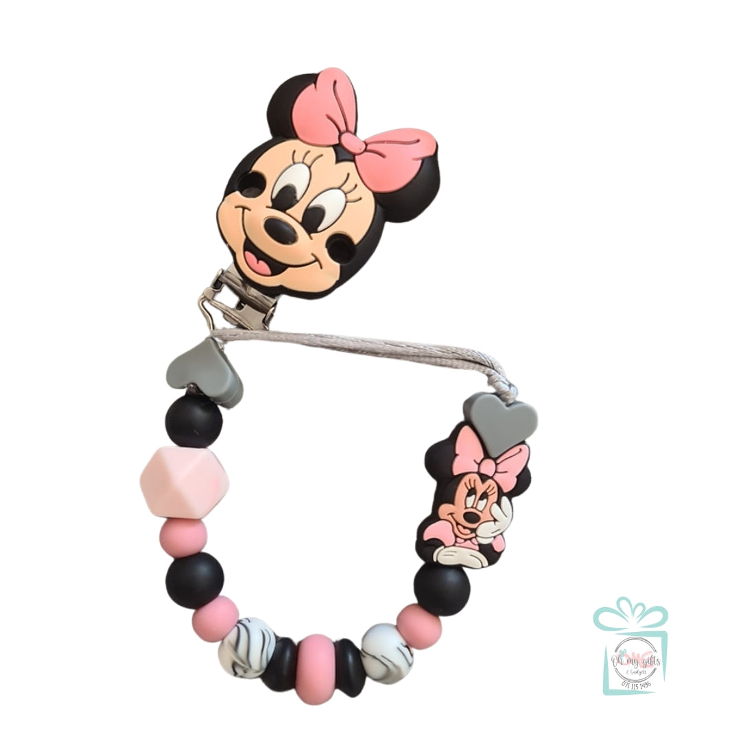 Silicone Beaded Minnie Mouse Dummy Clip