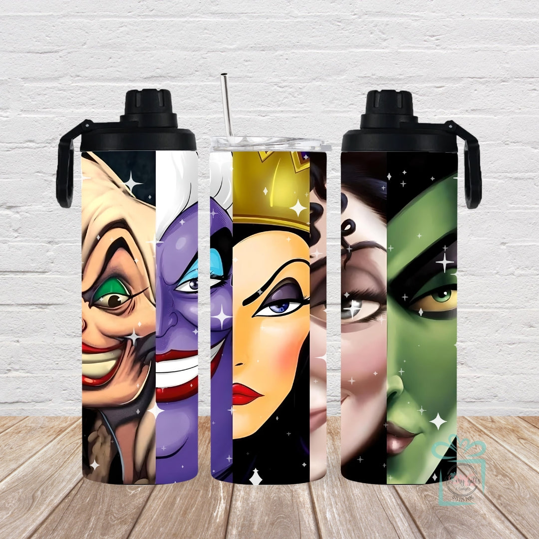 Stainless Steel Water Bottle or Skinny Tumbler - Villains