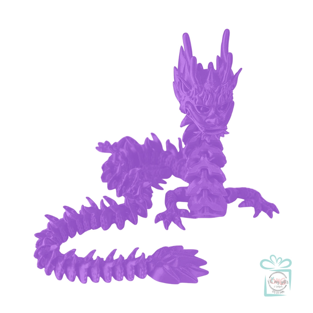 3D Printed Violet Imperial Flexi Dragon